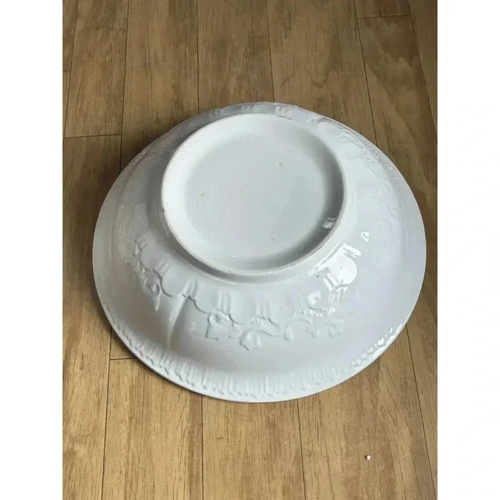 Antique Brown Transfer Ironstone Wash Bowl And Pitcher Morning Glory Pattern